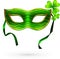 Green carnival mask with clovers