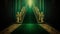 Green Carpet Bollywood Stage, Green Steps Spot Light Backdrop of the Golden Regal Awards. Generative ai