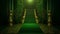 Green Carpet Bollywood Stage, Green Steps Spot Light Backdrop of the Golden Regal Awards. Generative ai