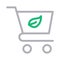 Green cart thin line color vector icon