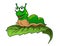 Green cartoon caterpillar insect