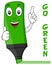 Green Cartoon Highlighter with Thumbs Up