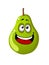 Green cartoon pear fruit