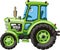 Green cartoon tractor