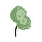 Green cartoon tree. Deciduous tree. Isolated object for design