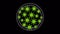 Green Cartoon Virus Floating Animation under Microscope