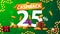 Green cashback banner with large numbers of percent 25 with gold coins around, gold coins falling from the top