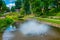 Green castle park in Latvian town Kuldiga