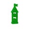 Green Castle tower icon isolated on transparent background. Fortress sign.