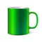 Green ceramic mug for printing corporate logo. Dark color