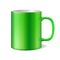 Green ceramic mug for printing corporate logo. Light color
