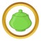 Green ceramic sugar bowl vector icon
