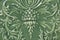 Green Ceramic Tile with Floral Pattern