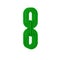 Green Chain link icon isolated on transparent background. Link single. Hyperlink chain symbol.