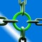 Green Chain Link Shows Strength Security
