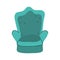 Green chair comfort furniture isolated icon on white background