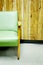 Green chair panel wall
