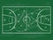 Green Chalkboard with Basketball Background Card. Vector