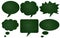 Green chalkboard textured speech bubbles