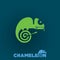 Green chameleon logo