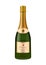 Green champagne realistic bottle with gold foil