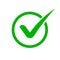 Green check mark icon. Checkmark in circle for checklist. Tick icon green colored in flat style.vector illustration