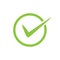 Green check mark vector icon in a circle. Tick symbol in green color for your web site design, logo, app, UI. illustration