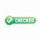 Green Checked Button With Glossy Effect Vector