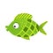 Green Checkered Fantastic Colorful Aquarium Fish, Tropical Reef Aquatic Animal