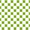 Green checkered with flower icon seamless pattern