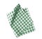 Green checkered folded cloth isolated,kitchen picnic towel top view