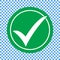 Green checklist icon, chec mark icon vector