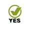 Green checkmark correct symbol. Vector verify yes sign isolated