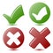 Green Checkmark and Red Cross Symbols