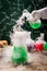 Green chemical reactions in old school laboratory