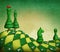 Green chess pieces