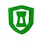 Green Chess shield icon isolated on transparent background. Business strategy. Game, management, finance.
