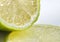 Green, chilled lime on a white background close-up,