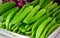 Green chilli for sale at the market