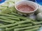 Green chilli sauce with snake bean