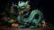 Green chinese dragon, Sign of Chinese New Year 2024. Mythological creature