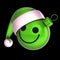 Green Christmas ball smiley face emoticon. New Years Eve bauble