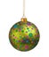 Green Christmas bauble with colorful dots
