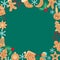 Green christmas gingerbread background. Xmas design with winter cookies