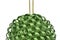 Green Christmas & New Year tree cone balls against white background