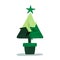 Green christmas pine tree recycle symbol concept