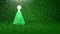 Green Christmas tree from glow shiny particles on the left. Winter theme for Xmas or New Year background with copy space
