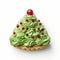 Green Christmas Tree Pastry With Berries - Festive Dessert