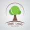 Green circle tree logotype branding wood company.