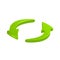 Green circular arrows icon, vector symbol